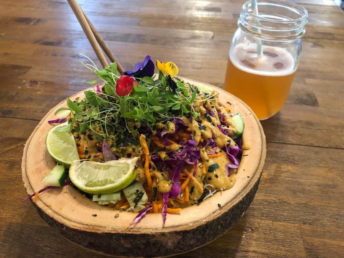 Naked Summer Roll Bowl at A’a Roots in Napili on Maui, Hawaii, USA