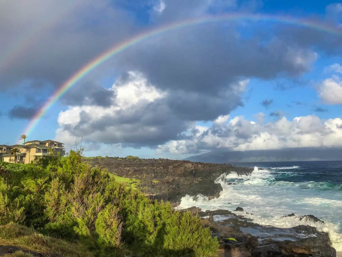 Rainbow on the Kapalua Coastal Trail in West Maui
