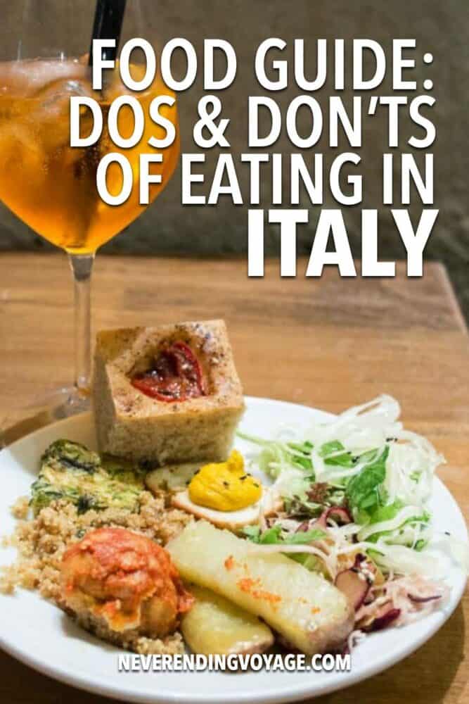 Eating in Italy Guide Pinterest pin