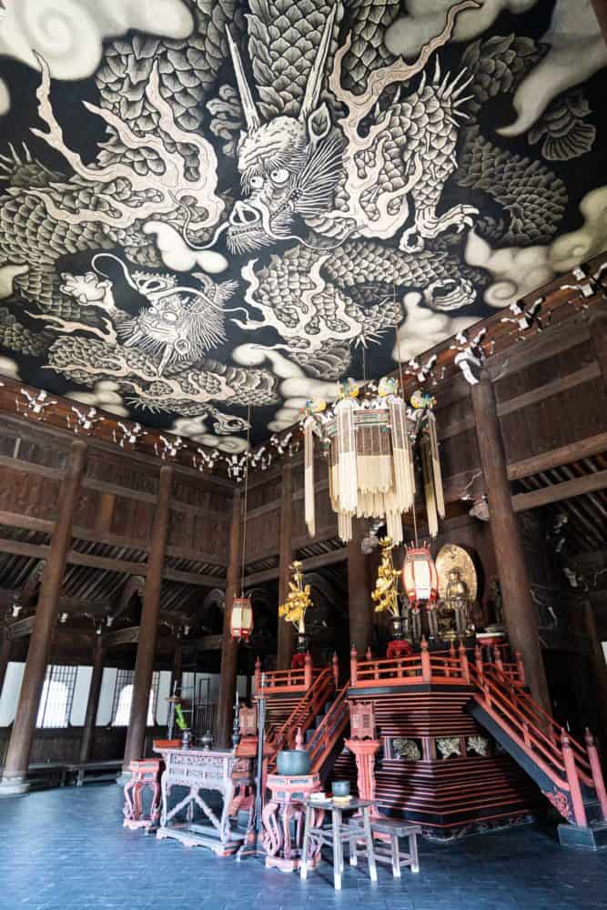Twin dragons ceiling painting at Kennin-ji in Kyoto, Japan