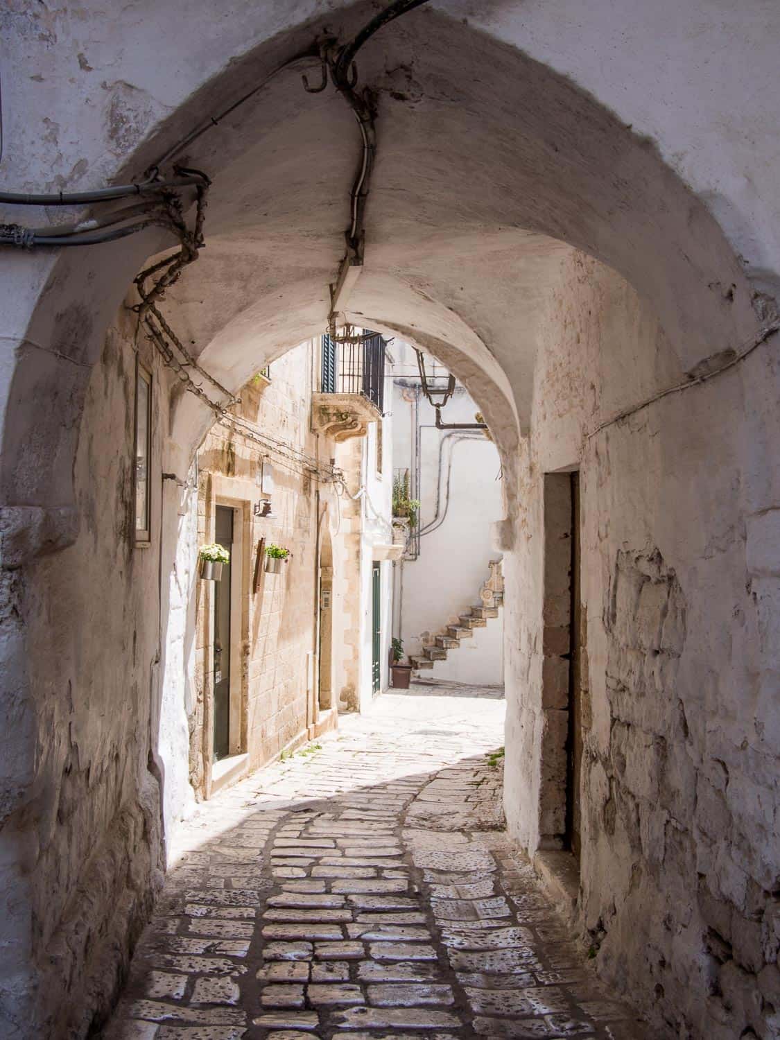 Narrow streets of Ceglie Messapica, a town in Puglia Italy