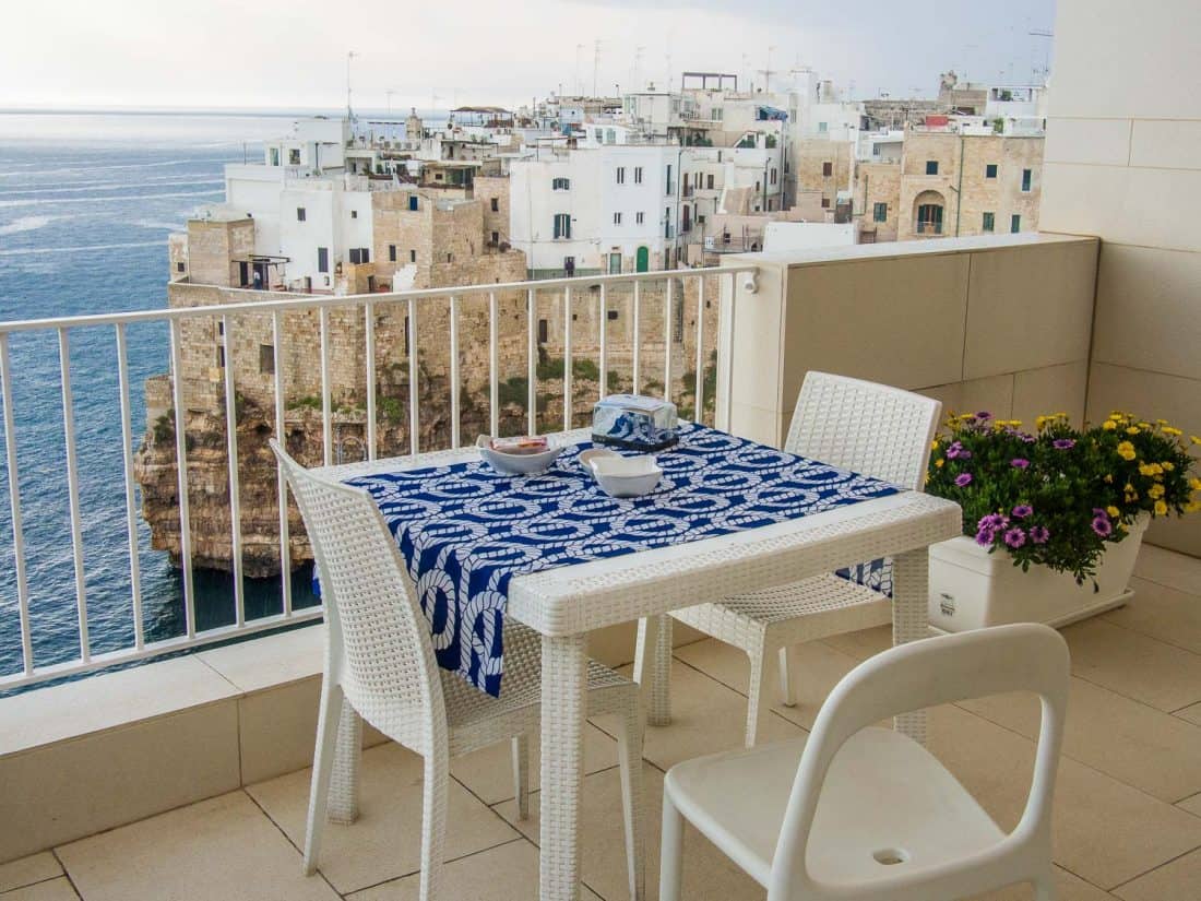 View from breakfast at Malu B&B in Polignano a Mare