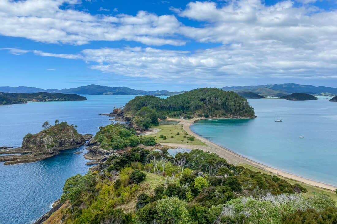 Viewpoint on Motuarohia or Roberton Island in Bay of Islands, New Zealand