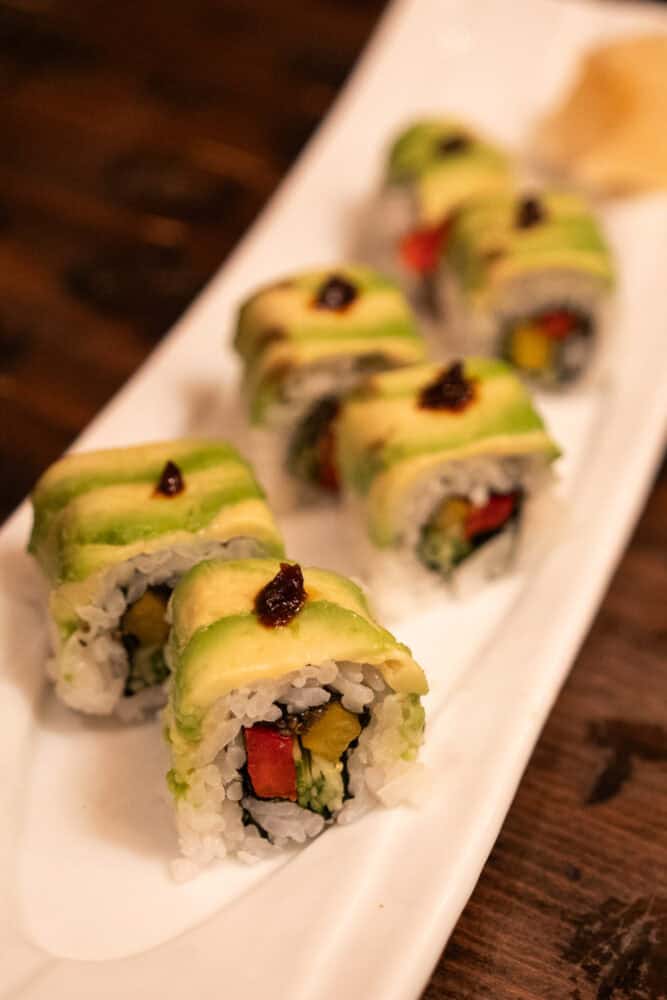Vegan sushi rolls at Sushi Gonpachi Shibuya in Tokyo