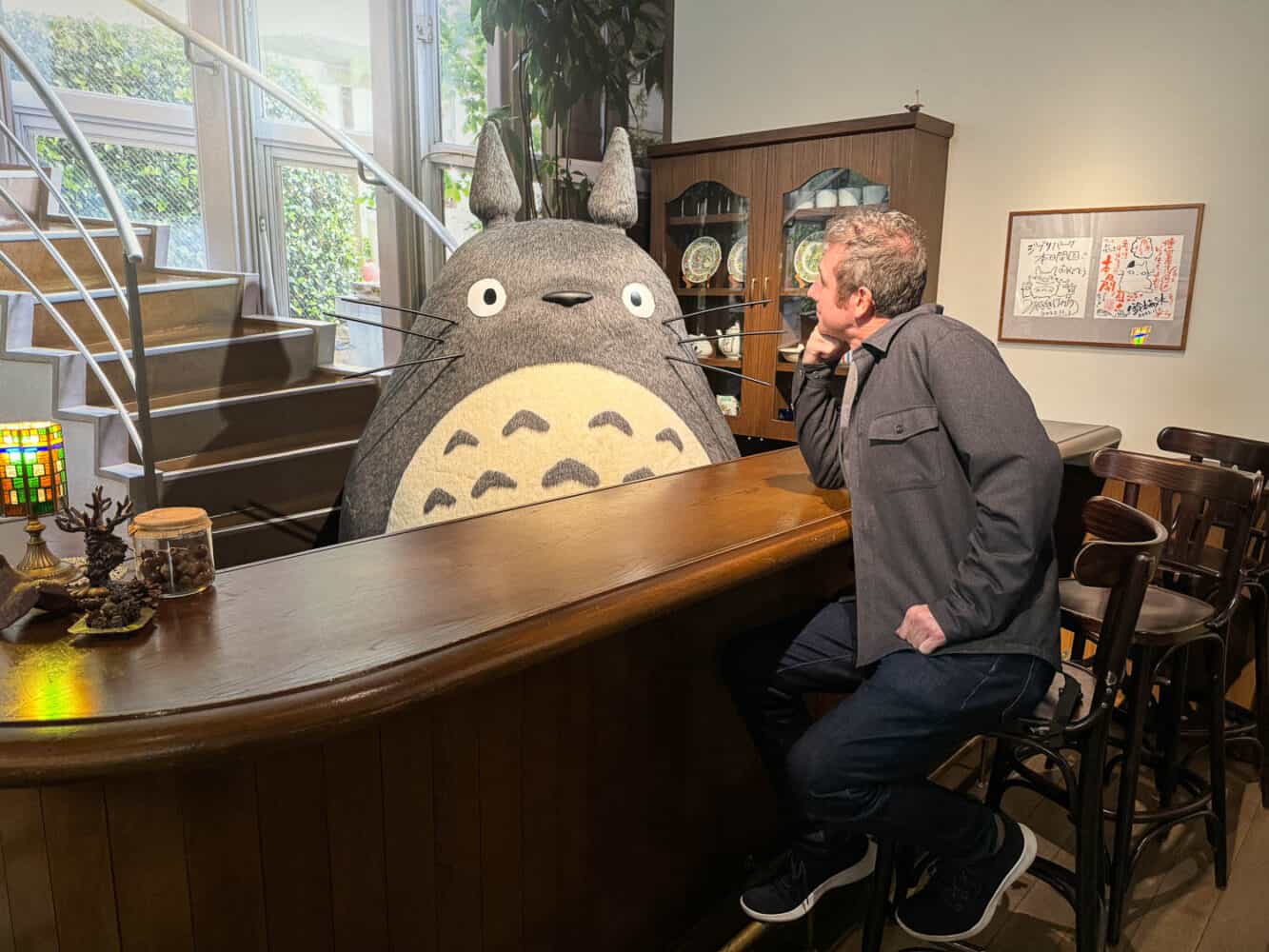Simon meeting Totoro at Ghibli Park, Japan