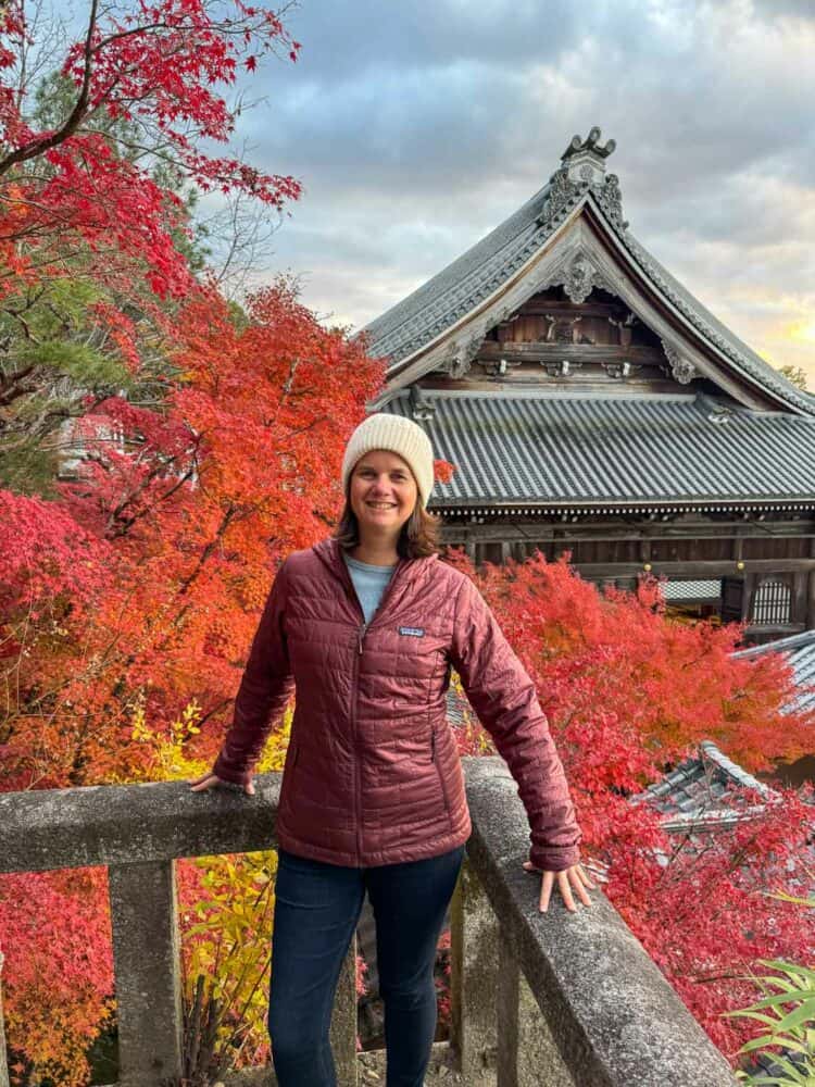 Erin at Eikando in autumn, Kyoto, Japan