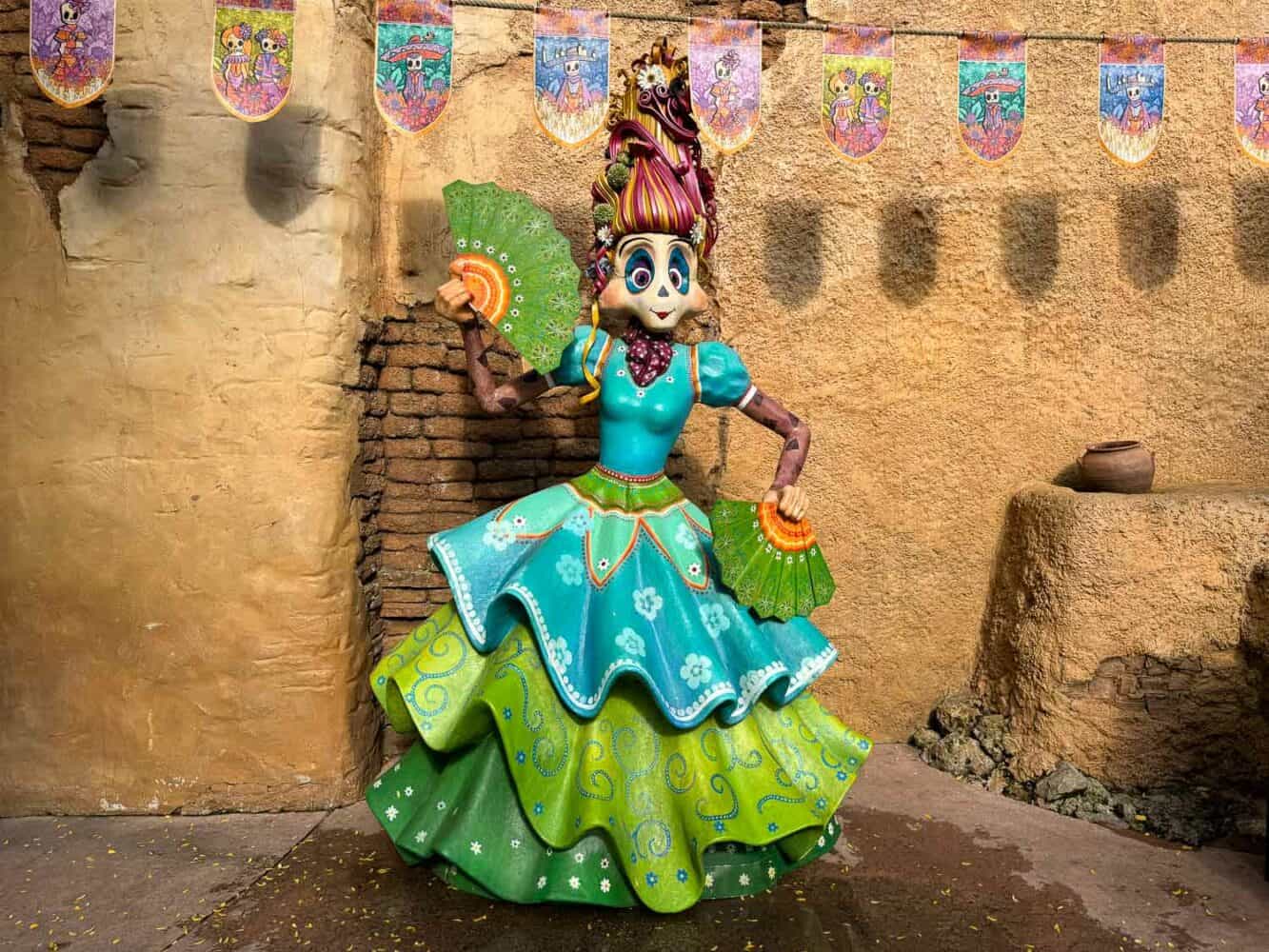 Coco Dia Dia de los Muertos display at Frontierland, Disneyland Paris, France