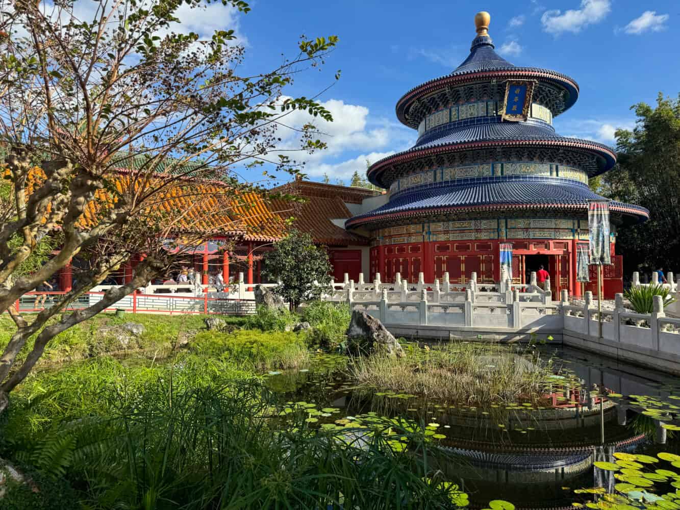 Pond in China pavilion at Epcot