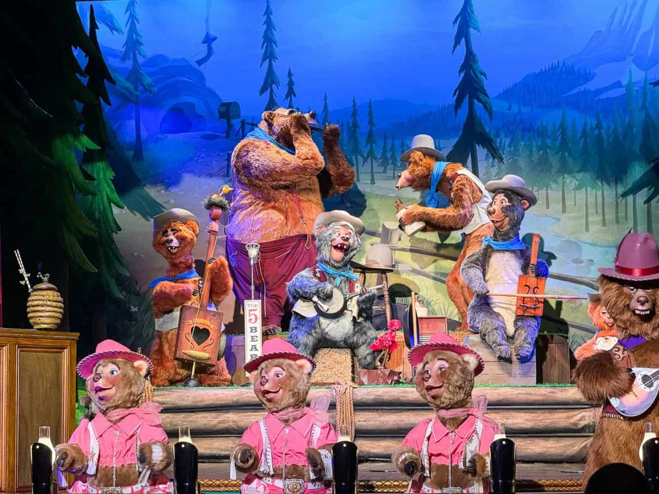 Animatronic singing bears at the Country Bear Jamboree show in Magic Kingdom, Disney World