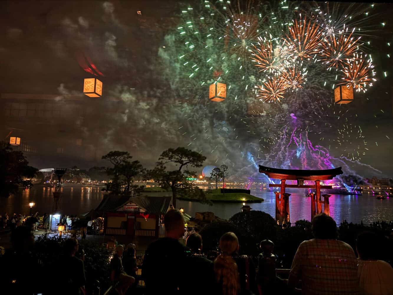 Fireworks view from Sjiki Sai Sushi restaurant at Epcot