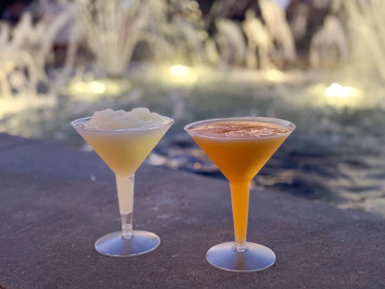 Citron and Orange slushes at the fountain in the France pavilion of Epcot