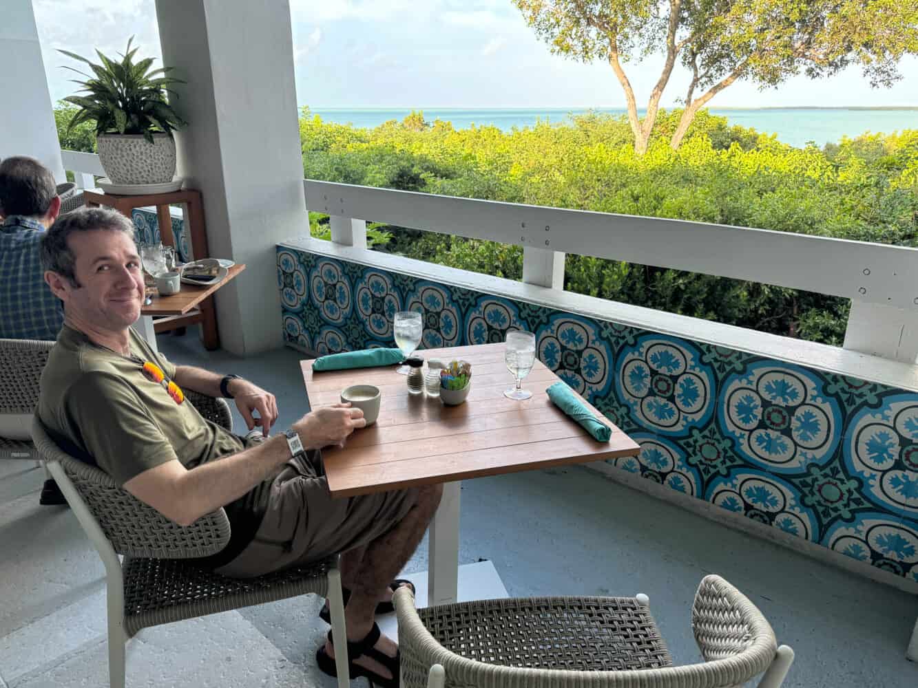 Outside table at Calusa restaurant at Baker's Cay Key Largo resort 