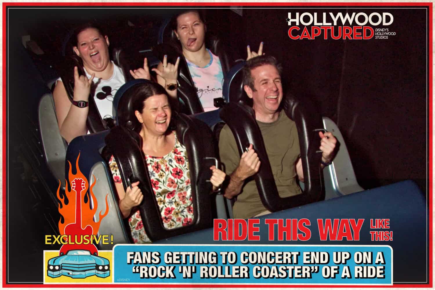 Erin and Simon on the Rock 'n' Rollercoaster, Hollywood Studios, Disney World, Orlando