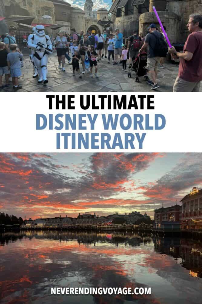 Disney World Itinerary Pinterest pin