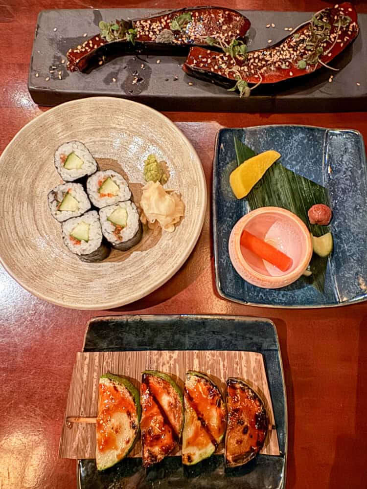 Array of dishes at Shiki-Sai: Sushi Izakaya, Epcot, Disney World, Orlando