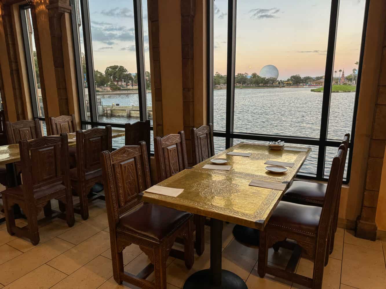 Waterside view from Spice Road Table, Epcot, Disney World, Orlando