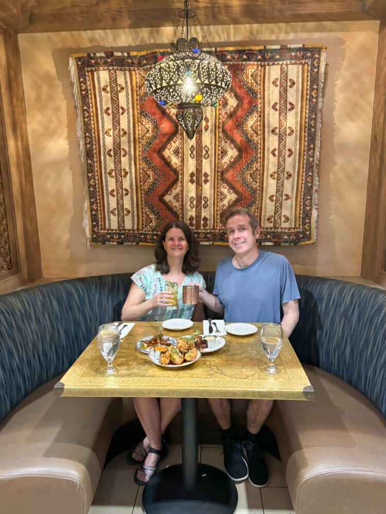 Erin and Simon at Spice Road Table in Epcot, Disney World, Orlando