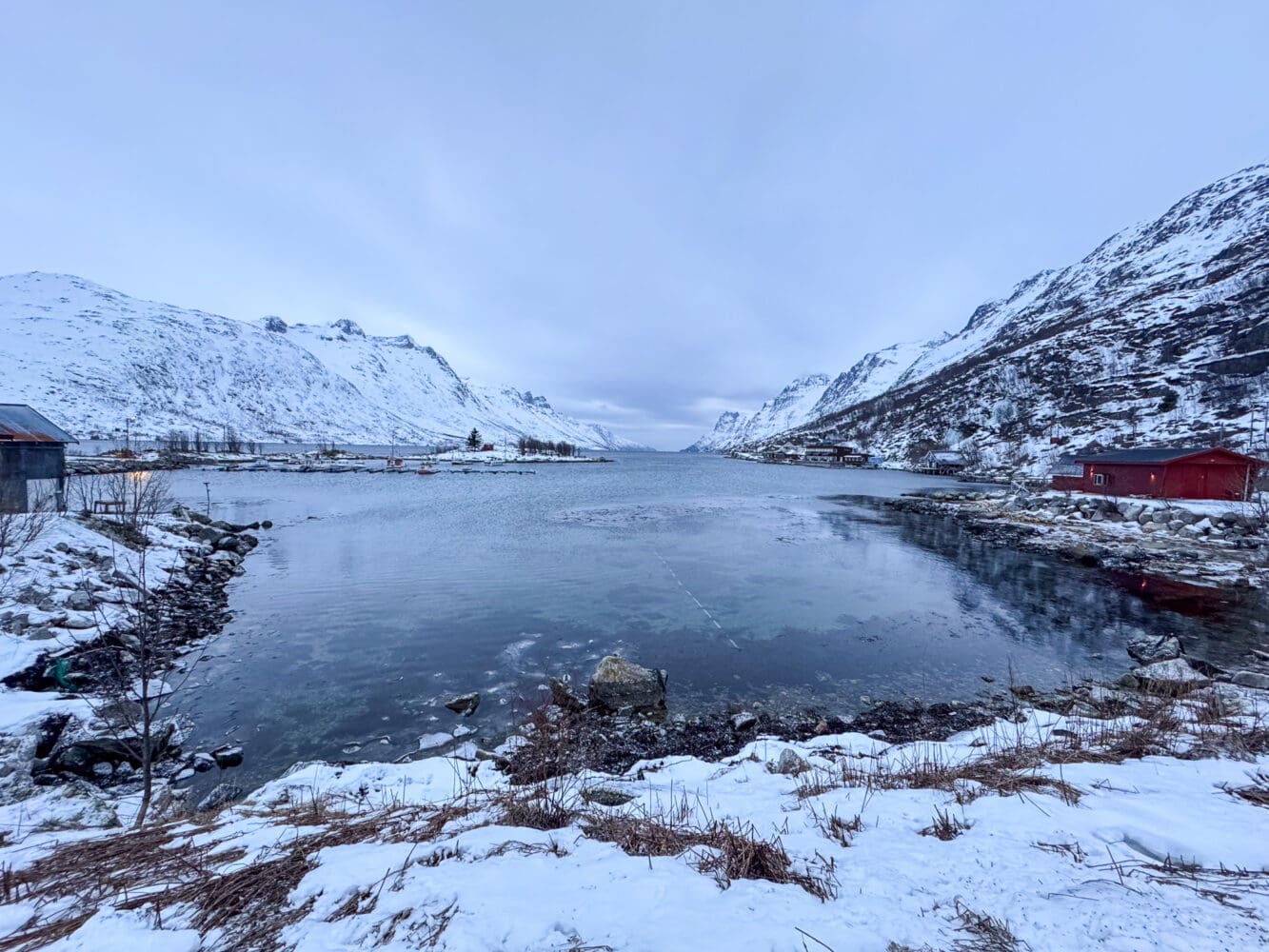 Fjord in Ersfjordbotn, near Tromso, Norway