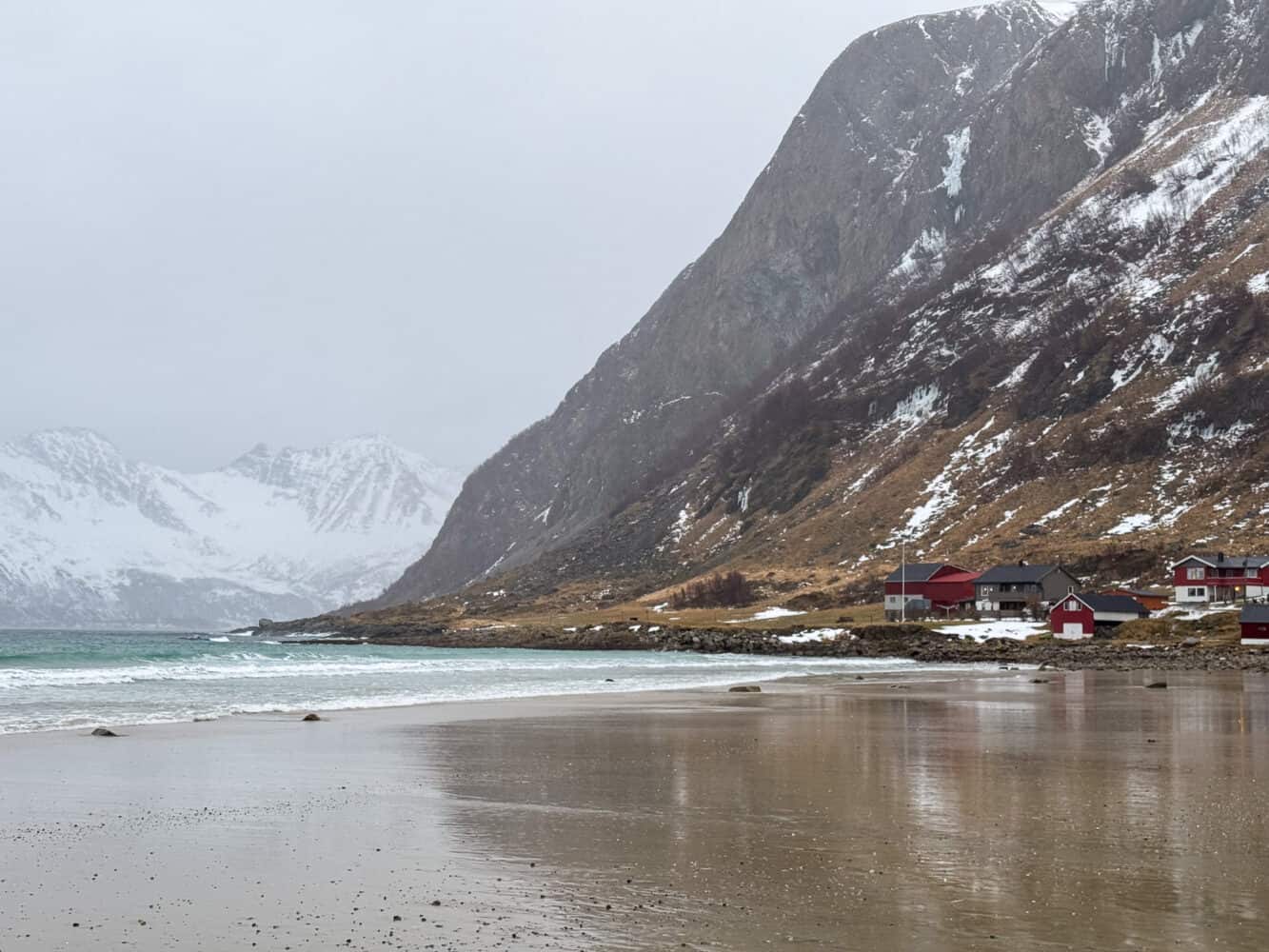 A rainy day at Grotfjord beach, Kvaloya, Norway